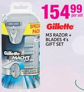 Gillette M3 Razor+ Blades 4's Gift Set-Per Set