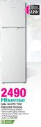 Hisense 168ltr White Top Freezer Fridge