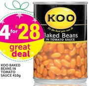 Koo Baked Beans In Tomato Sauce-4x410g