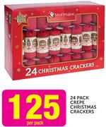 Merrimaker 24 Pack Crepe Christmas Crackers-Per Pack