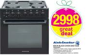 Kelvinator 60cm Black Oven And Hob KBU60BS