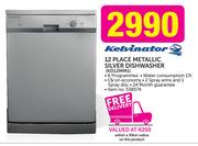 Kelvinator 12 Place Metallic Silver Dishwasher KD12MM1