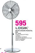 Logik 40cm Chrome Pedestal Fan(ZF-1616)