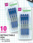 Retractable Blue Pen-Per Pack