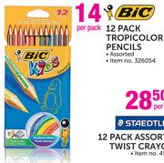 BIC 12 Pack Tropicolor Pencils Assorted-Per Pack