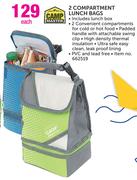 Camp Master 2 Compartment Lunch Bags-Each