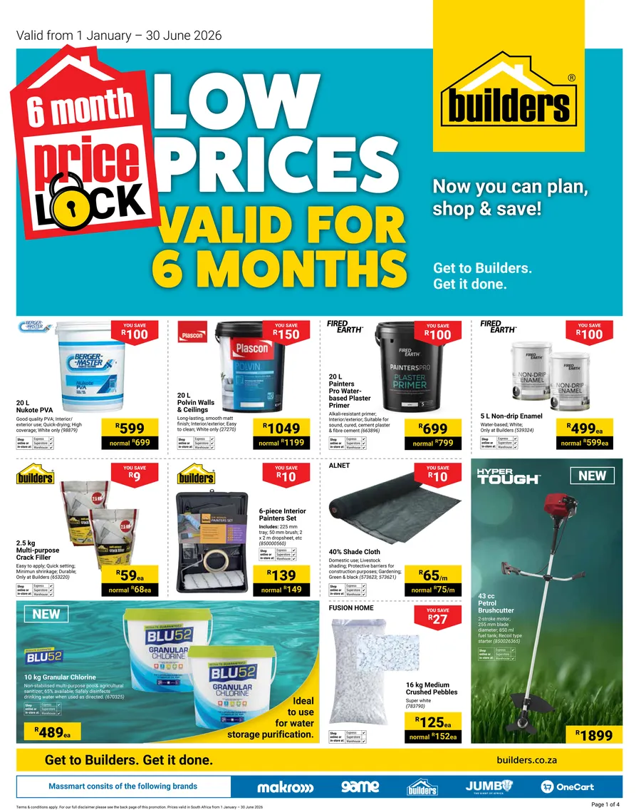 Builders : Price Lock (1 January - 30 June 2026)