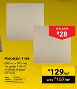 Porcelain Tiles 600mm x 600 (597150)-Per Sqm