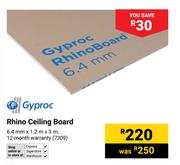 Gyproc Rhino Ceiling Board 6.4mm x 1.2m x 3m (7309)