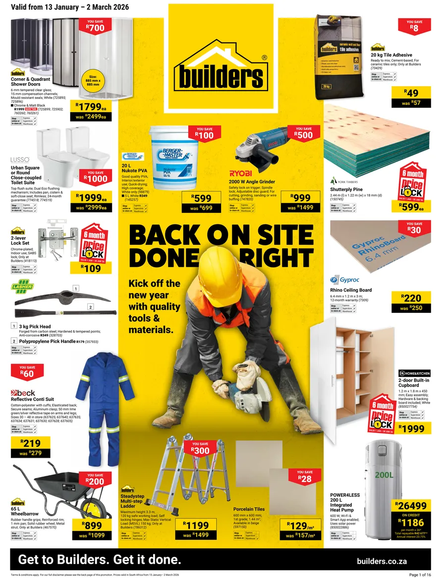 Builders Inland : Back On Site Done Right (13 January - 2 March 2026)