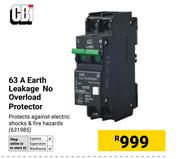 CBI 63A Earth Leakage No Overload Protector (631985)