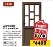 Kayo Aluminium Entrance Door 2.1m(h) X 900mm(w) 850010095
