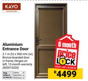 Kayo Aluminium Entrance Door 2.1m(h) X 900mm(w) 850010320