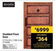 Dortello Studded Pivot Door 2.12m(h) X 1.286m(w) 713498