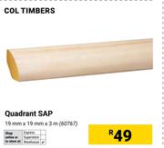 Col Timbers Quadrant SAP 19mm X 19mm X 3m 60767