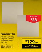 Porcelain Tiles 600mm x 600mm (597150)-Per Sqm
