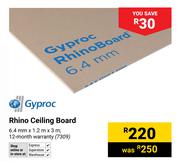 Gyproc Rhino Ceiling Board 6.4mm x 1.2m x 3m (7309)