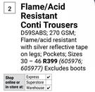 Beck Flame/Acid Resistant Conti Trousers (605976, 605977)