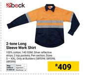Beck 2 Tone Long Sleeve Work Shirt (589394, 589396, 589399)