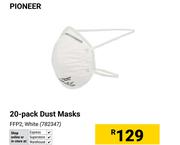 Pioneer 20 Pack Dust Masks White FFP2 (782347)
