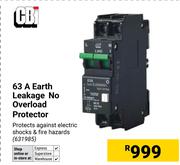 Cbi 63A Earth Leakage No Overload Protector 631985