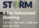 Storm 4-Tier Galvanised Shelving 1.5m x 700mm x 300mm 850021785