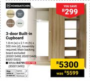 Home & Kitchen 3-Door Built-In Cupboard 1.8m (W) x 2.1m (H) x 500mm (D)