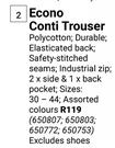 Beck Econo Conti Trouser (650807,650803,650772,650753)