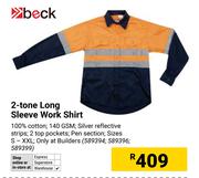 Beck 2 Tone Long Sleeve Work Shirt (589394, 589396, 589399)