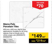 Marco Polo Porcelain Tiles 600mm x 600mm (850006572, 850006573)-Per Sqm