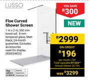 Lusso Floe Curved Shower Screen 1m x 2m 850024823