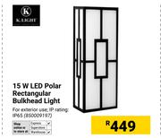 K.Light 15W LED Polar Rectangular Bulkhead Light 850009197