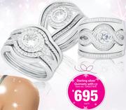 Sterling Silver Quinsets With CZ-Each