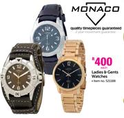 Monaco Ladies And Gents Watches Each