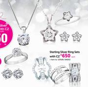 Sterling Silver Ring Sets With CZ-Each