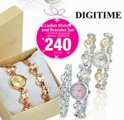 Digitime Ladies Watch And Bracelet Set-Per Set