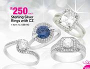 Sterling Silver Rings With CZ Each