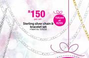 Sterling Silver Chain & Bracelet Set-Per Set