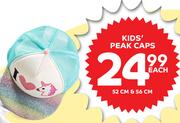 Kids Peak Caps (52cm To 56cm)-Each