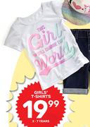 Girl's T-Shirts (2-7 Years)-Each