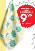 Pineapple Print Dishcloths 40x60cm