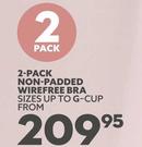 2 Pack Non Padded Wire Free Bra