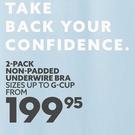 2 Pack Non Padded Underwire Bra