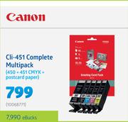 Canon CLi-451 Complete Multipack (450+451CMYK + Postcard Paper)