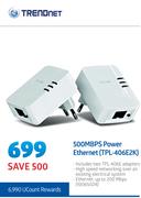 Trendnet 500Mbps Power Ethernet TPL-406E2K