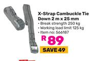 X-Strap Cambuckle Tie Down 2m x 25mm