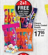 Clevers Candy Coated Sweets Assorted-45g Each