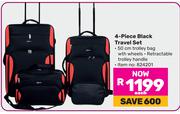 4 Piece Black Travel Set-Each