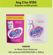 Vanish In-Wash Stain Remover (All Variants)-For Any 2 x 400/500/520 Or 650g