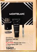 Montblanc Explorer Gift Set EDP 100ml Plus Free Shower Gel 100ml & Travel Spray EDP 7.5ml-Per Set